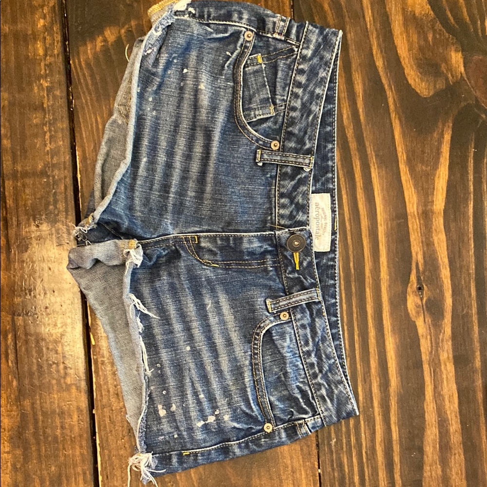 Aeropostale Distressed Blue Jean Shorts